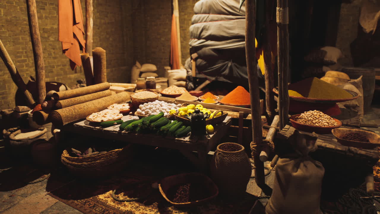 explore la vibrante atmósfera de un antiguo mercado nacional africano al anochecer