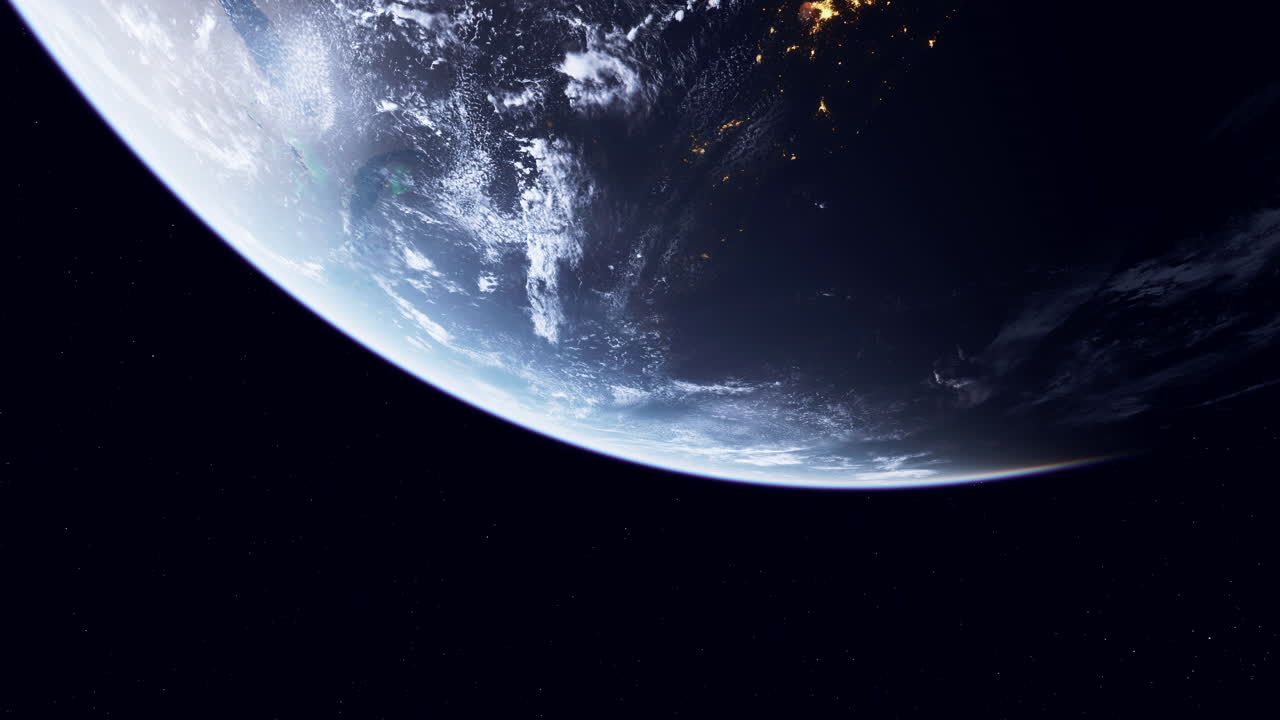 밤 에 우주 에서 볼 수 있는 지구