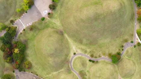 bird's eye view of daereungwon ancient tomb complex in south korea