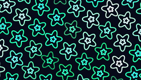 Flat-colorful-stars-pattern-in-rows-on-black-gradient