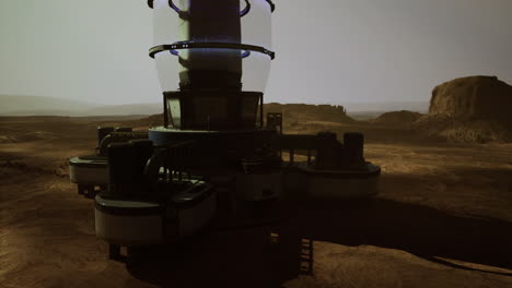 exploration of a martian colony structure under a dusty atmosphere