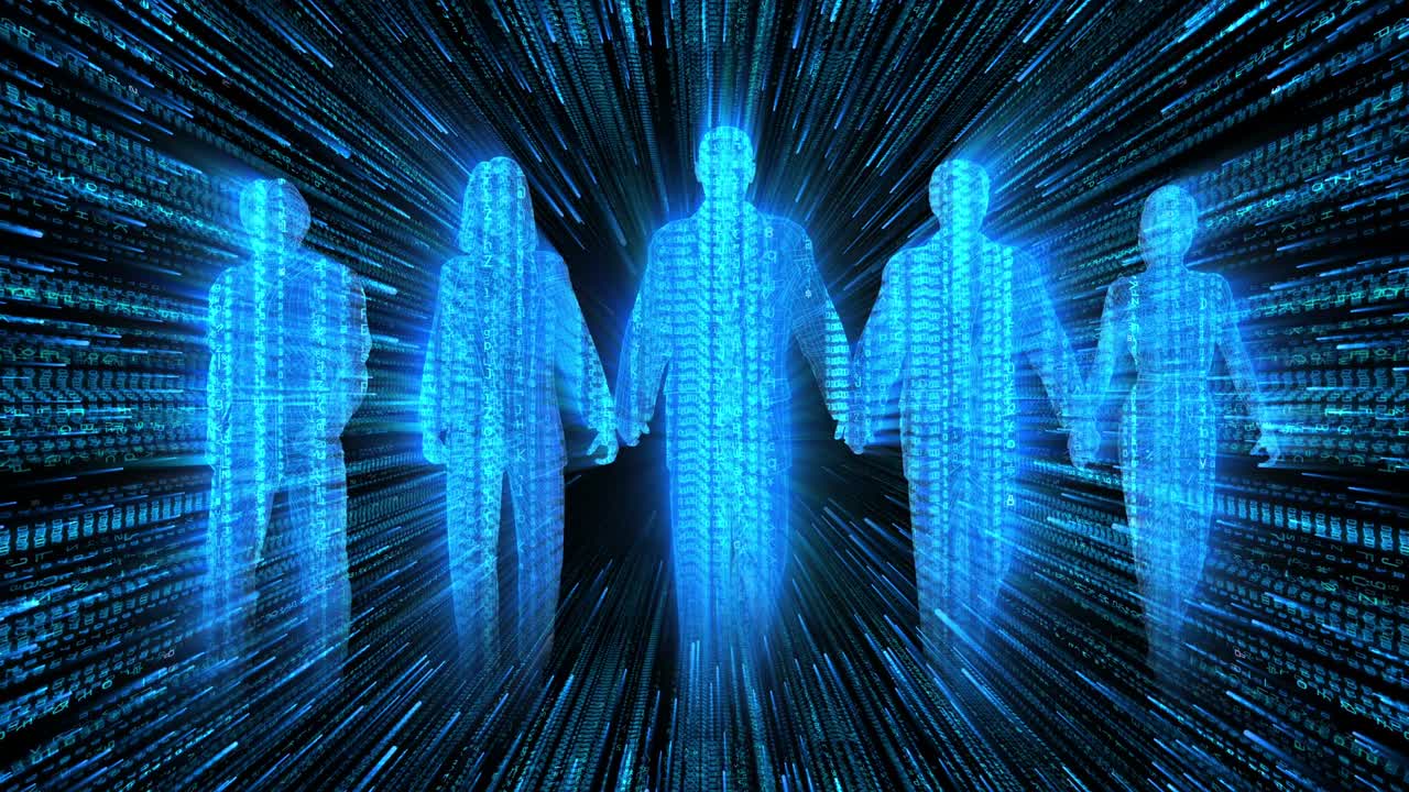 사람들의 팀 디지털 노동력 4k 애니메이션