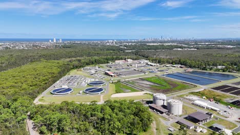 drone captures expansive treatment plant and surroundings