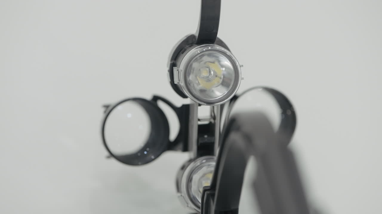 led 조명 시스템과 확대 렌즈의 클로즈업