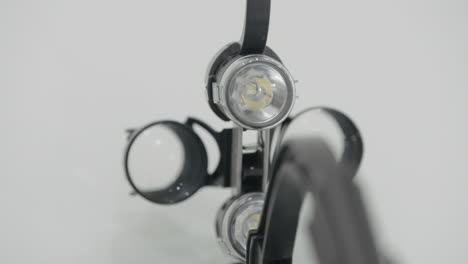 close-up of led lighting system with magnifying lenses