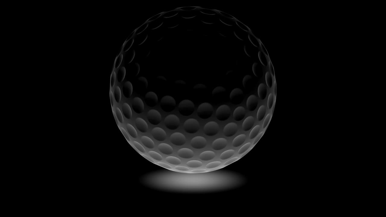 Golfball. Loopende opptak har 4K-oppløsning. 3D-illustrasjon.