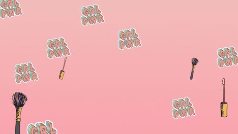 animation of powder brush on pink background