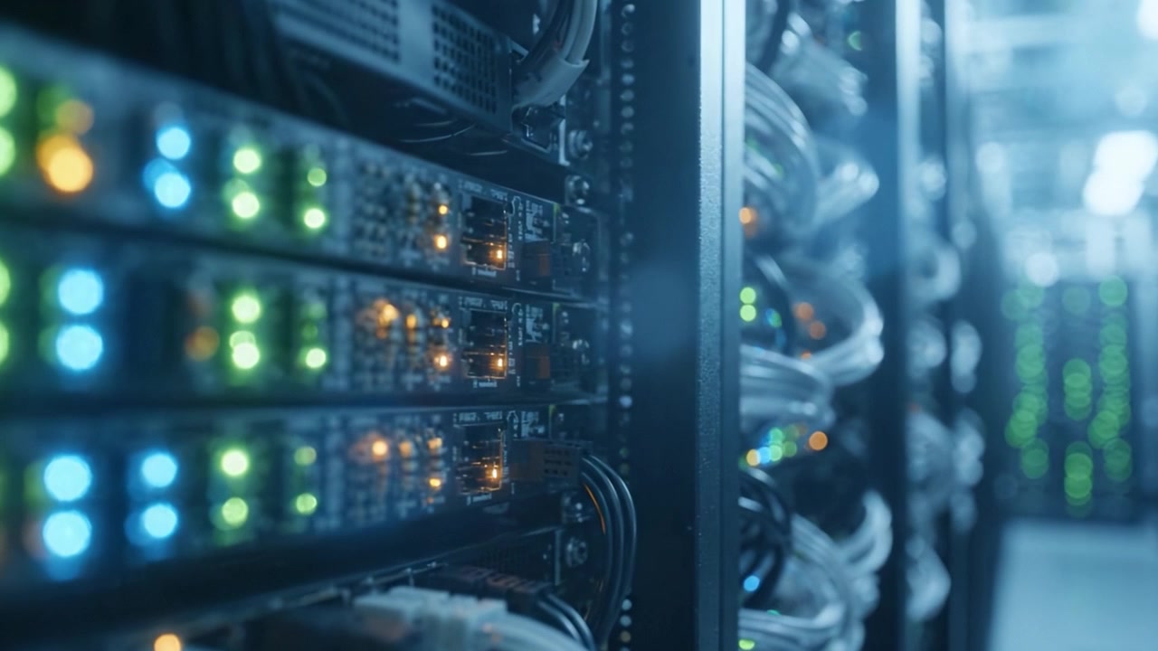 Exploring the Intricate Design and Functionality of High-Performance Server Racks in a Modern Data Center Environment