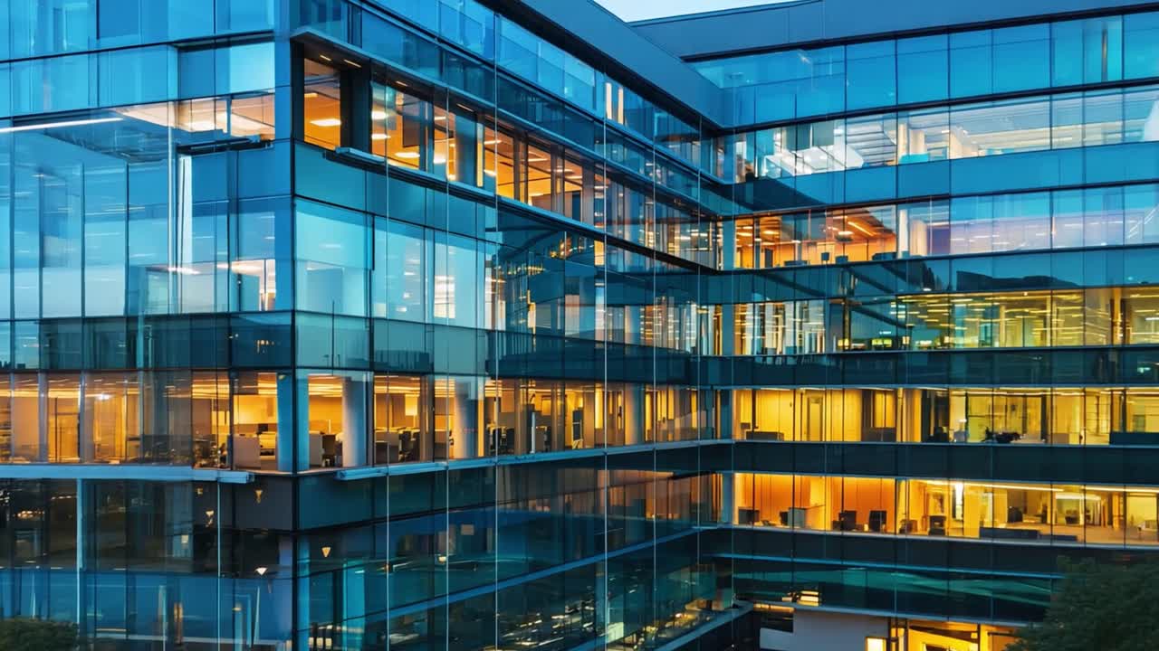 Modern Office Building with Glass Facade