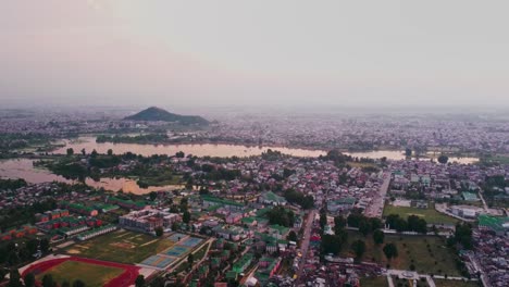 city aerial view near dargah with hariparbat fort and nigeen lake in the background