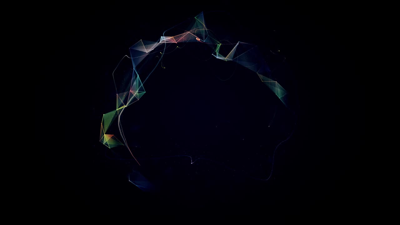 starlight leaving a trail with geometric elements and particles