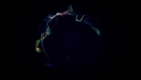 la luz de las estrellas deja un rastro con elementos geométricos y partículas.