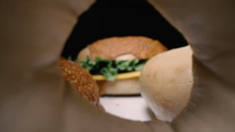 unique probe lens view of bagels and a bagel sandwich
