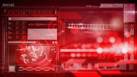 interfaz digital médica contra un fondo rojo