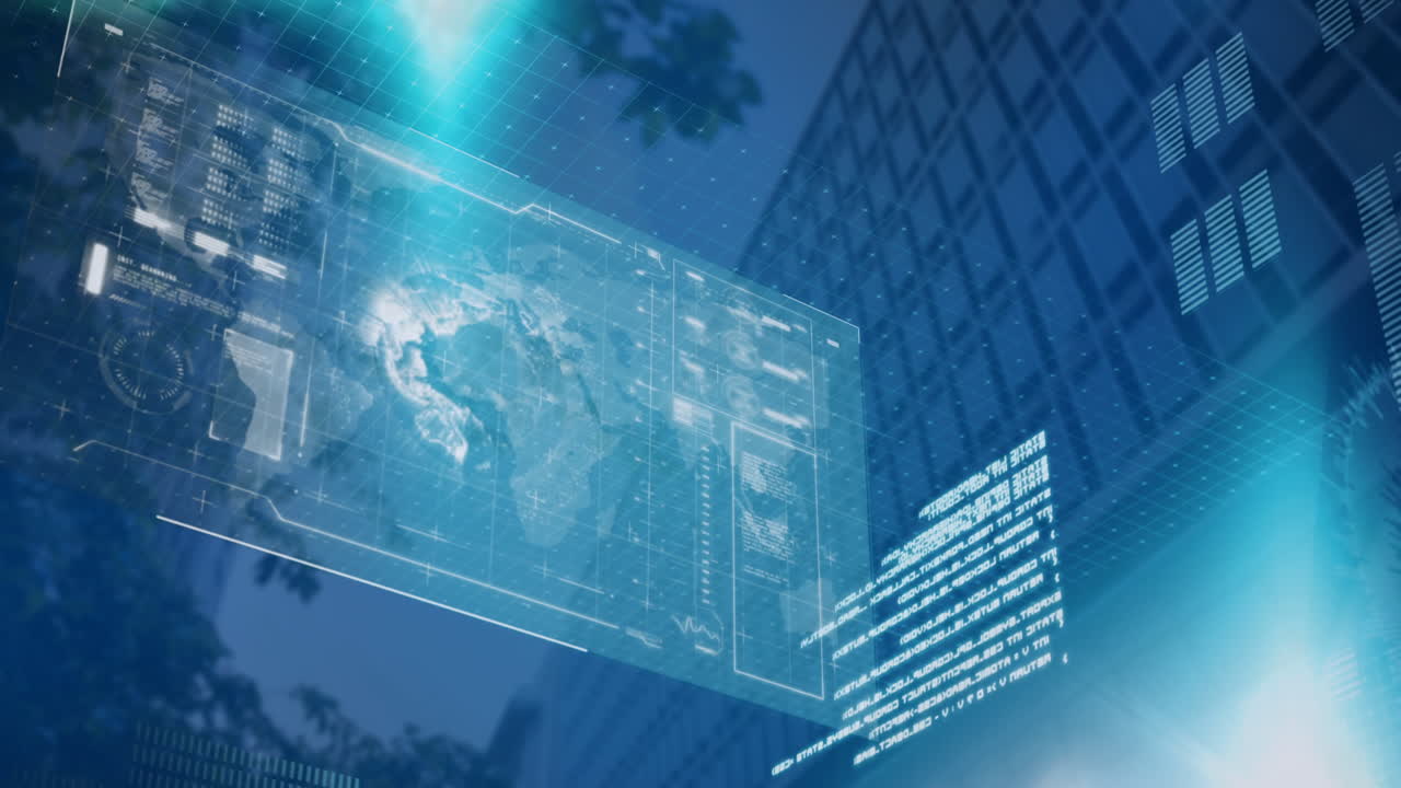 지구의 애니메이션과 도시 풍경에 대한 데이터 처리