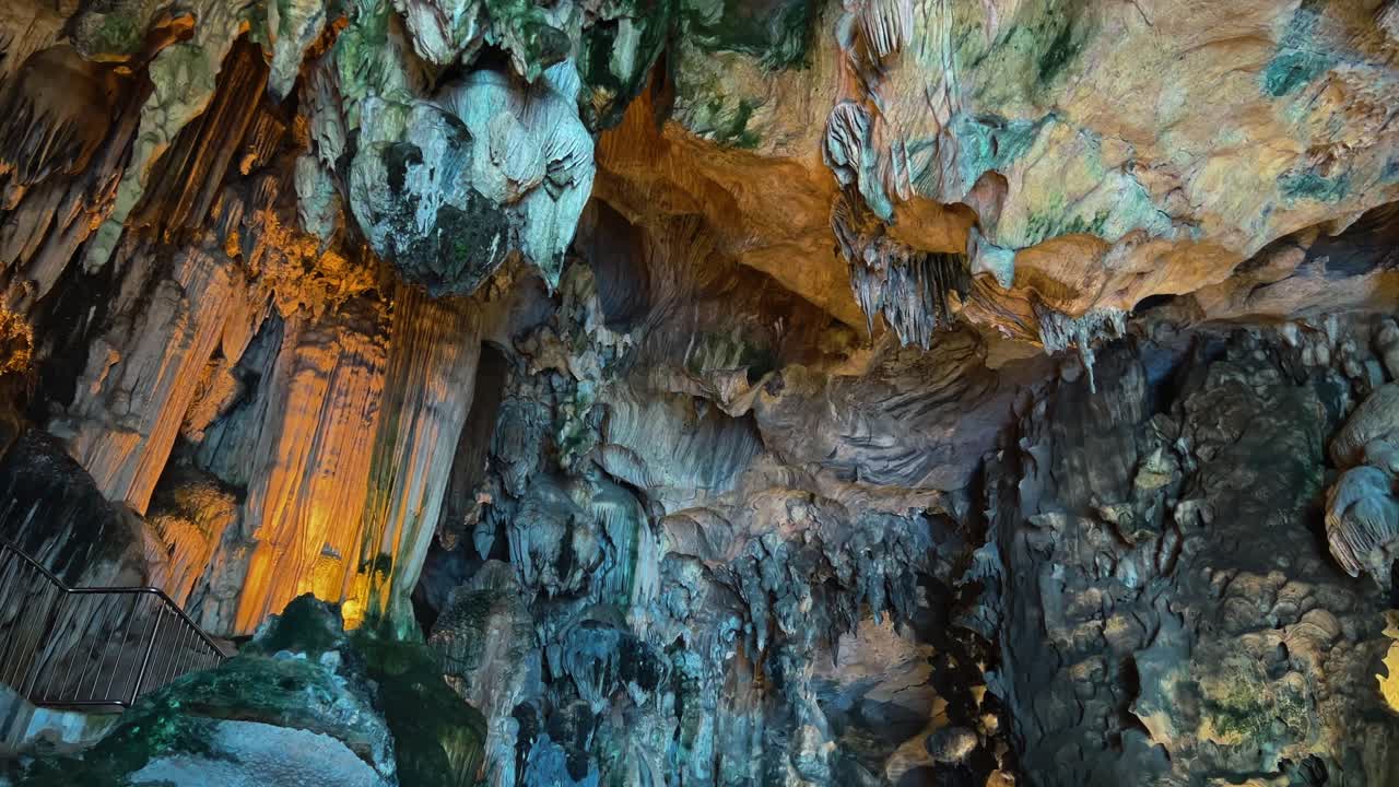 Kek Lok Tong Temple - Limestone Cave Temple In Ipoh, Perak, Malaysia. low angle, panning shot