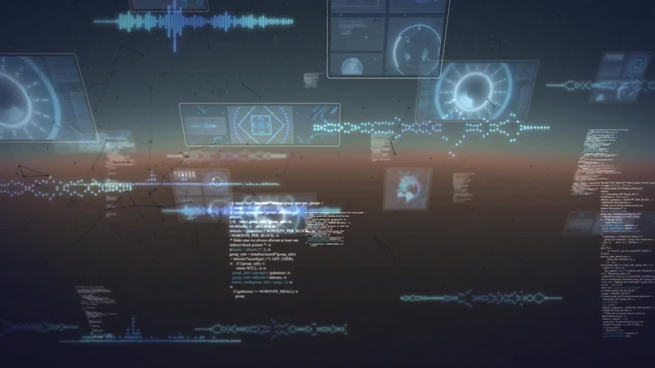 animación del procesamiento de datos en pantallas móviles