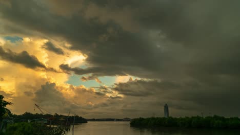 time lapse shot of sky with clouds at sunset