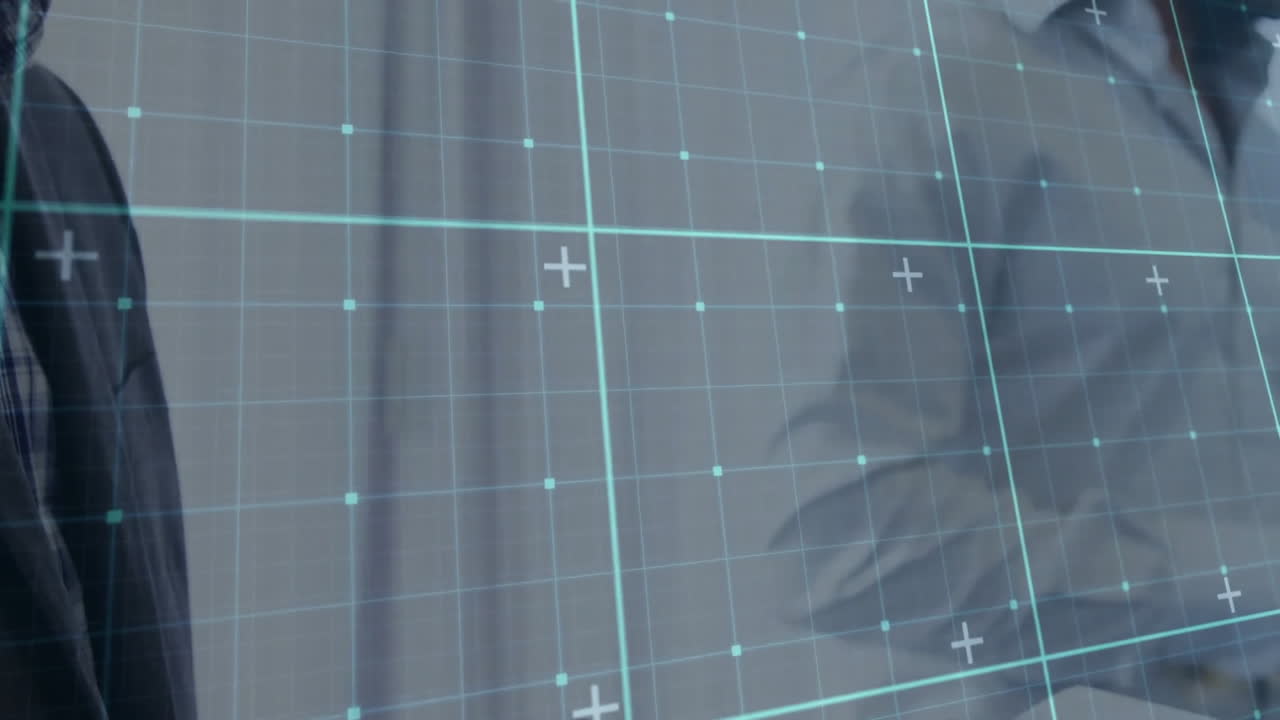 태블릿을 사용하여 다양한 동료를 통해 선의 애니메이션