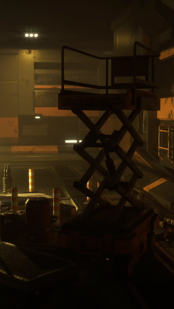 Laboratory interior with equipment and dim lighting during research work