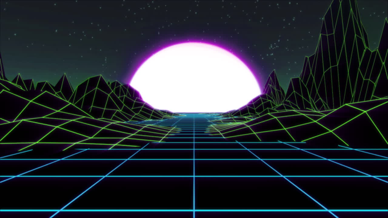 Retro Style Opener 80s VHS Effect Neon 4K