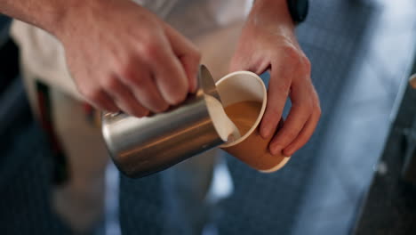 barista making latte art