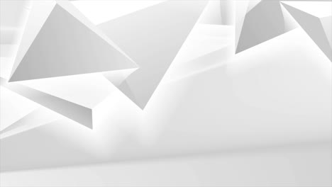 fondo de movimiento corporativo abstracto blanco gris con pirámides 3d
