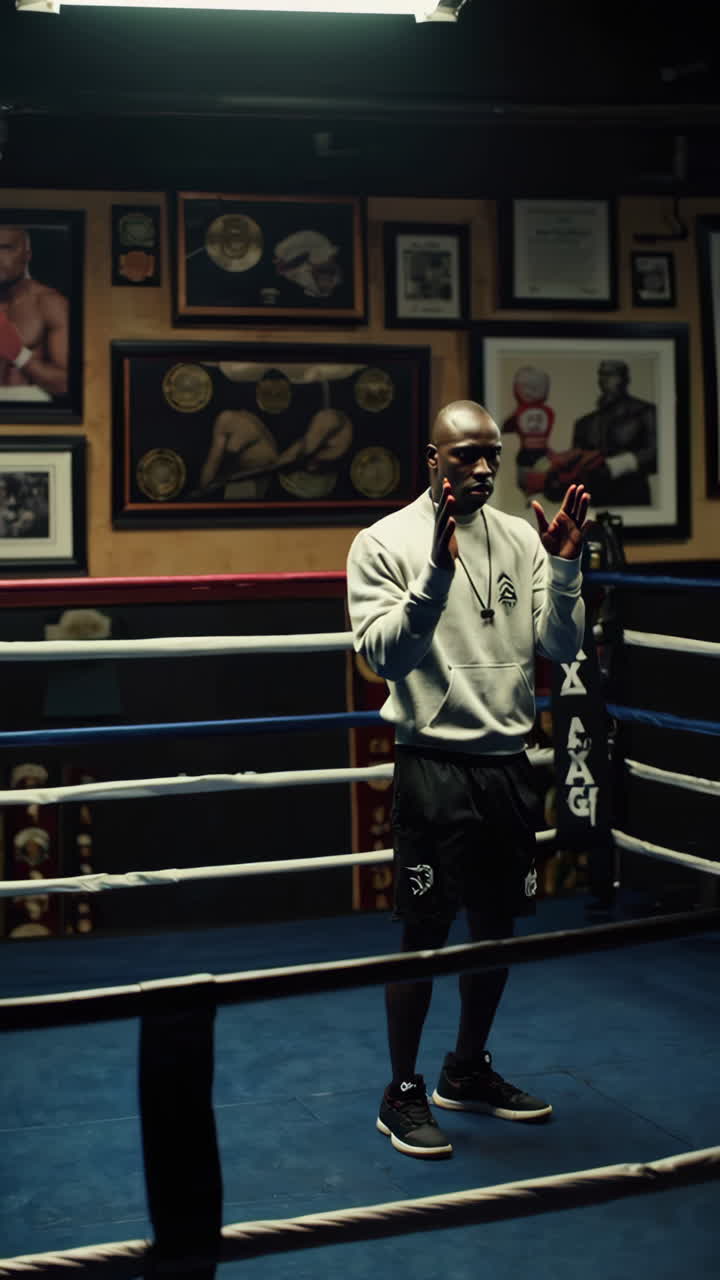 sesión de entrenamiento de boxeo en un gimnasio
