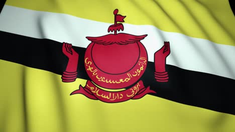 waving realistic brunei flag in 4k, loop animation