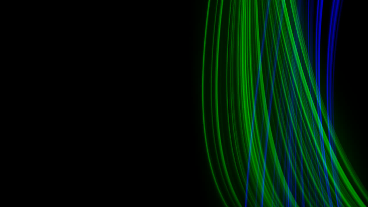 Animazione in loop di raggi di luce blu e verdi
