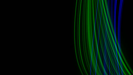 animação em loop de raios de luz azuis e verdes