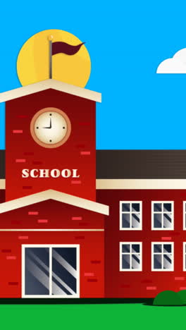 animation of woman talking over school icon