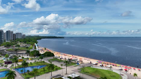 ponta negra beach at manaus amazonas brazil