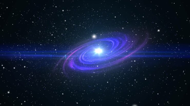 galaxy and optical flare star-studded in space, the universe