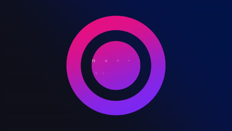 modern happy holidays circle with purple and pink gradient on dark blue background