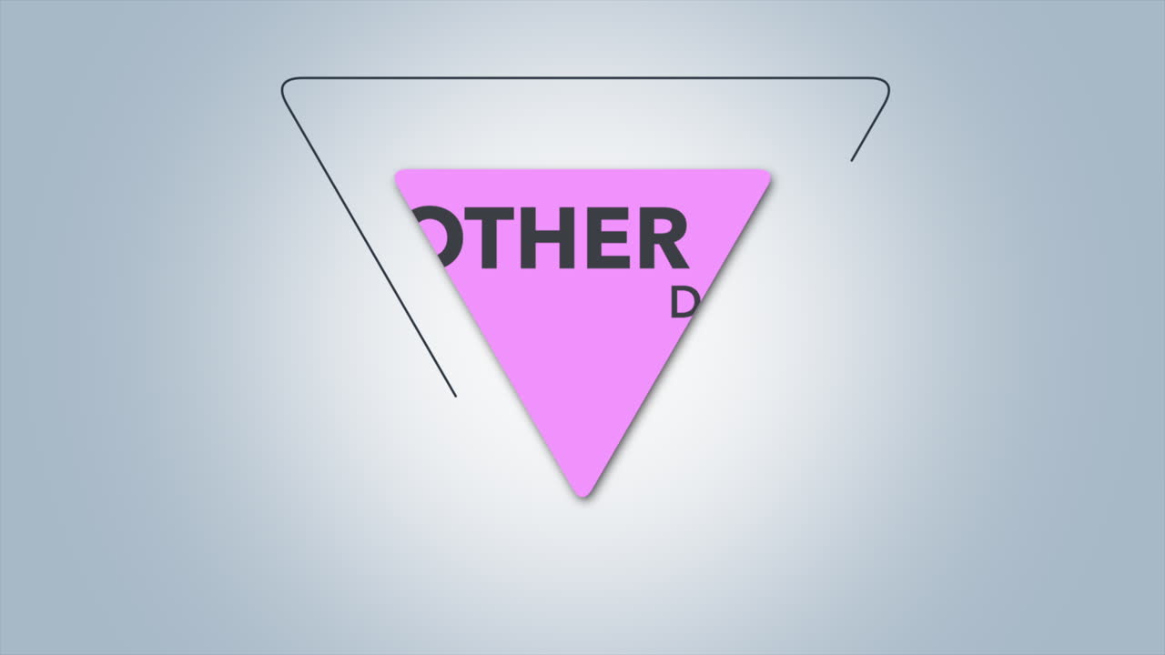 Testo Festa della Mamma con triangolo rosa su gradiente blu moderno
