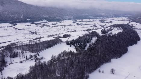Winter-at-rural-area-Planinsko-Polje,-Slovenia