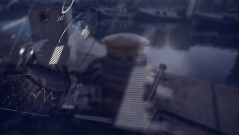 animation of globe and data processing