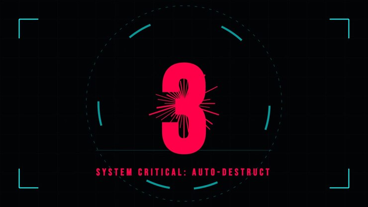 Digital Countdown Timer with System Critical Auto-Destruct Warning