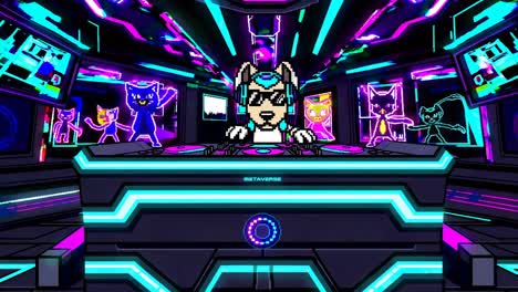 pixelated dj metaverse party