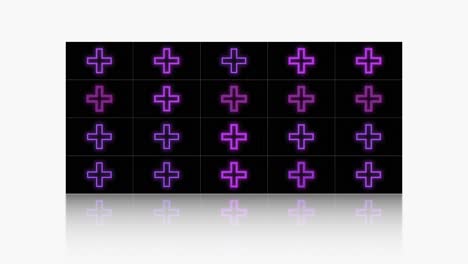 purple geometric crosses pattern with neon light