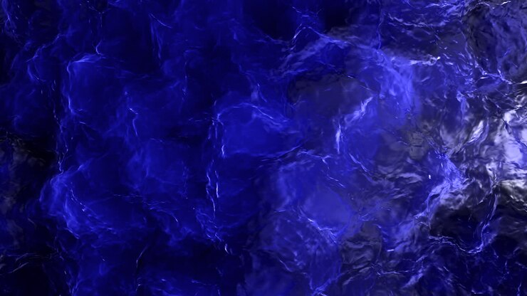 Opera d'arte astratta dinamica blu e nera con profondità e contrasto