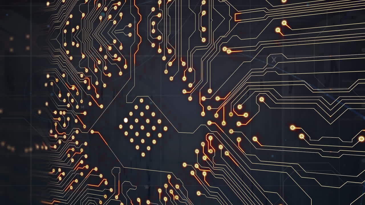 Animation of computer processor and computer circuit board