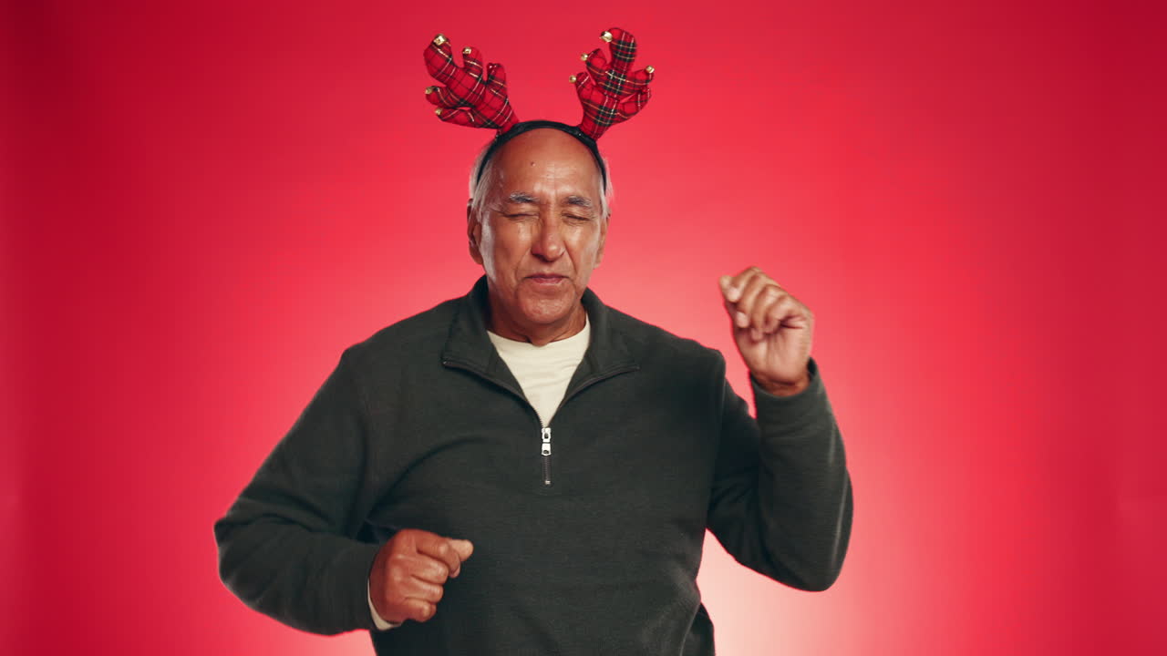 Man with Reindeer Antlers Dancing