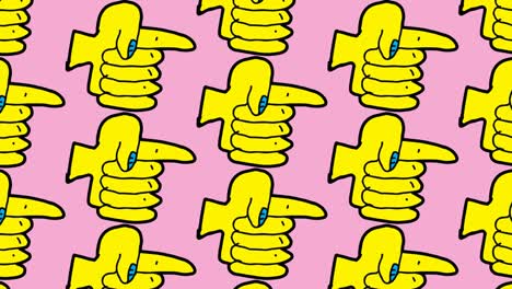 niños dibujando arte pop fondo sin costuras con el tema de la mano señalando