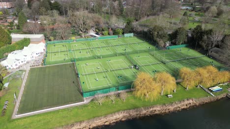 tennis club warwick warwickshire uk drone, aerial