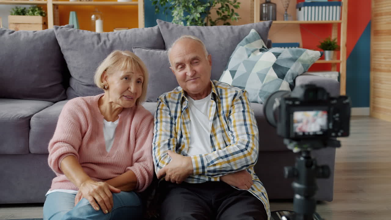 Senior Couple Vlogging at Home