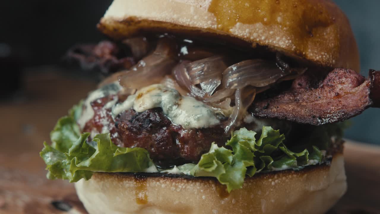 Gourmet Blue Cheese Bacon Burger