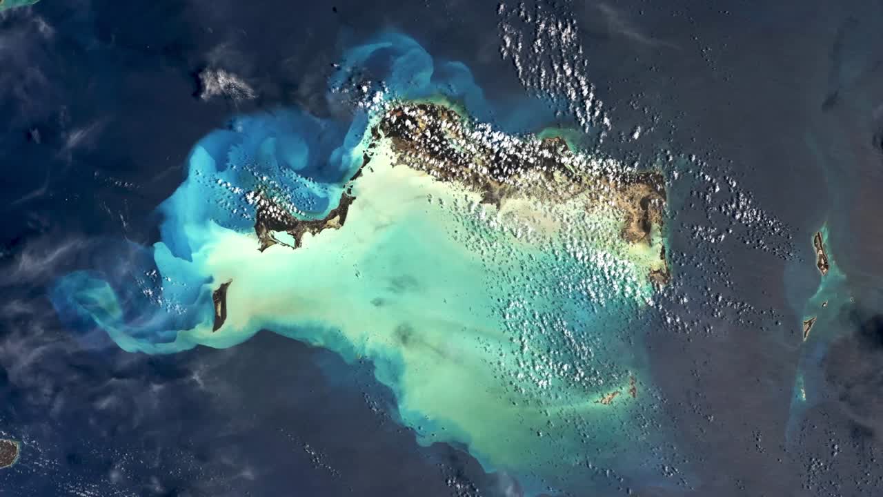 la tierra vista desde el espacio. isla tropical. imágenes de dominio público de la nasa