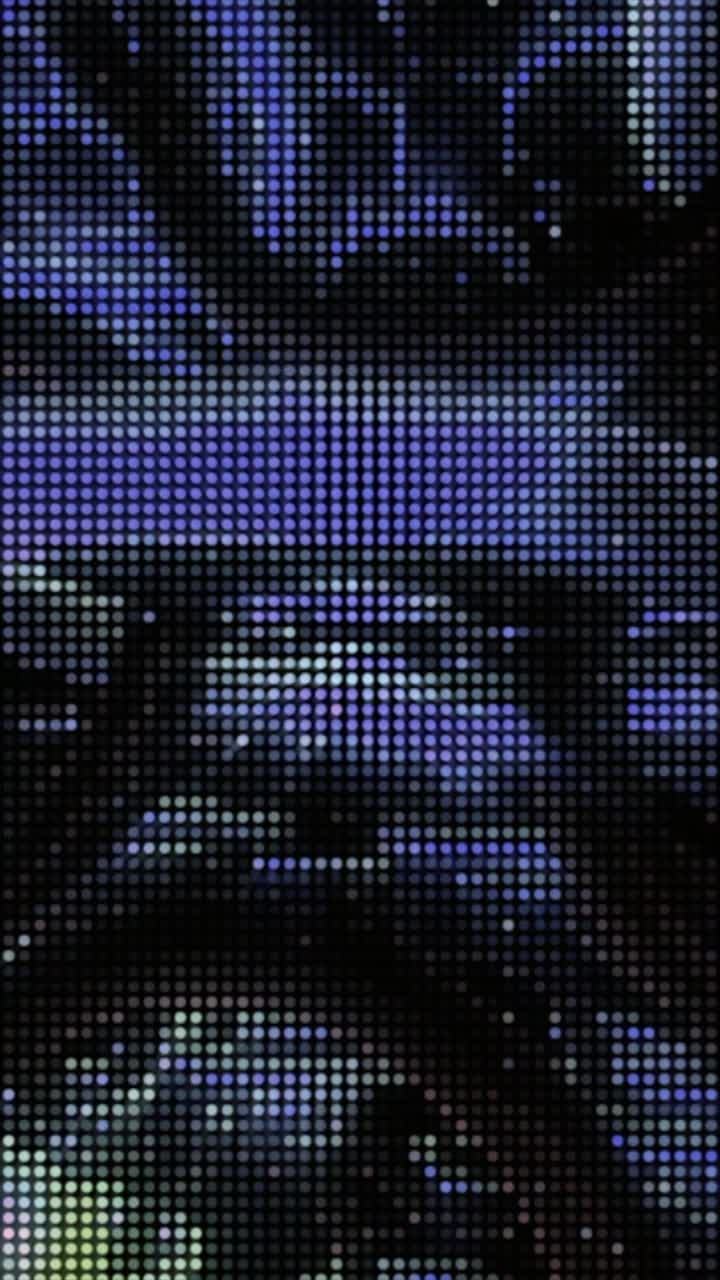 Sfondo Astratto Dinamico di Pixel Blu e Viola Luminosi